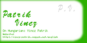 patrik vincz business card